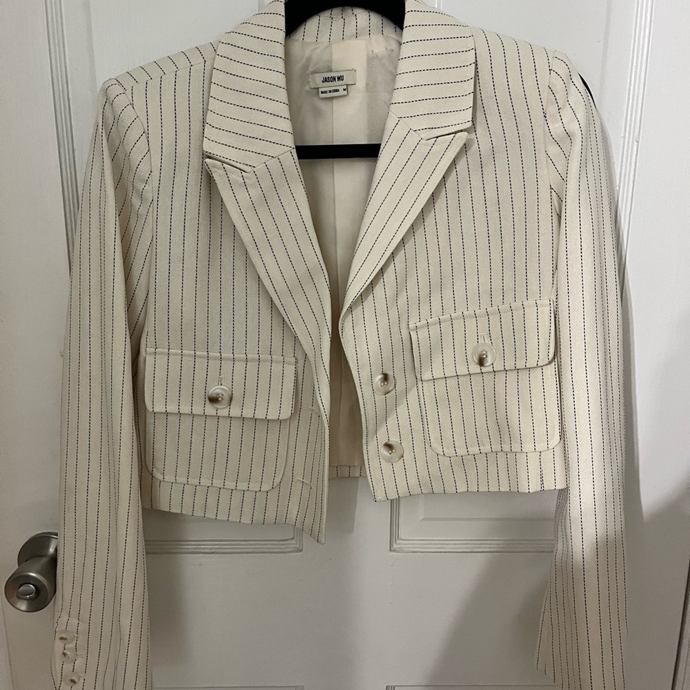 Jason Wu Cream Pinstripe Blazer